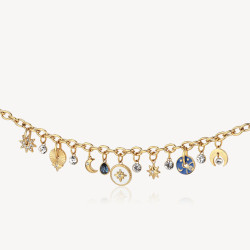 Collana Donna Brosway Chakra Mistici BHKN081 in Acciaio Pvd Oro con Pendenti