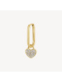 Mono Orecchino Donna Brosway Chakra BHKE122 in Acciaio Pvd Oro Cuore e Cristalli