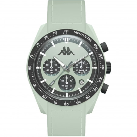 Orologio Cronografo Donna Kappa KW-043 Cinturino in Silicone Verde Cassa 45mm