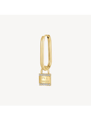 Mono Orecchino Donna Brosway Chakra BHKE118 in Acciaio PVd Oro Lucchetto Promessa