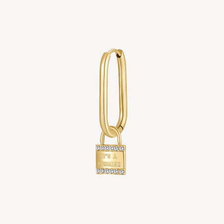 Mono Orecchino Donna Brosway Chakra BHKE118 in Acciaio PVd Oro Lucchetto Promessa