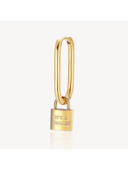 Mono Orecchino Donna Brosway Chakra BHKE118 in Acciaio PVd Oro Lucchetto Promessa