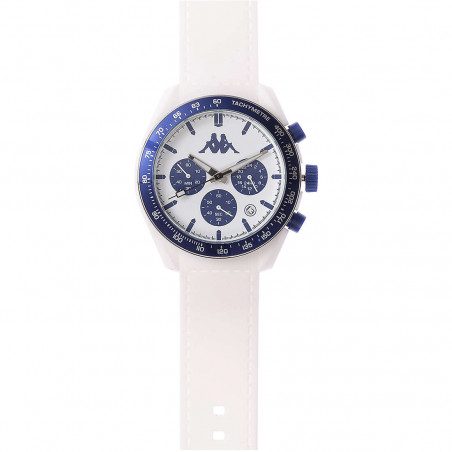 Orologio Cronografo Unisex Kappa KW-046 Cinturino in Silicone Bianco Cassa 45mm