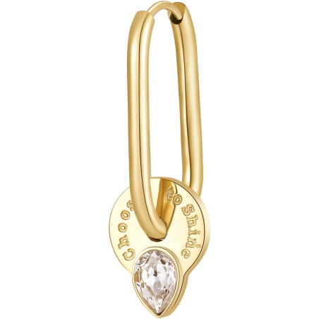 Mono Orecchino Donna Brosway Chakra BHKE114 in Acciaio PVd Oro Cristalli