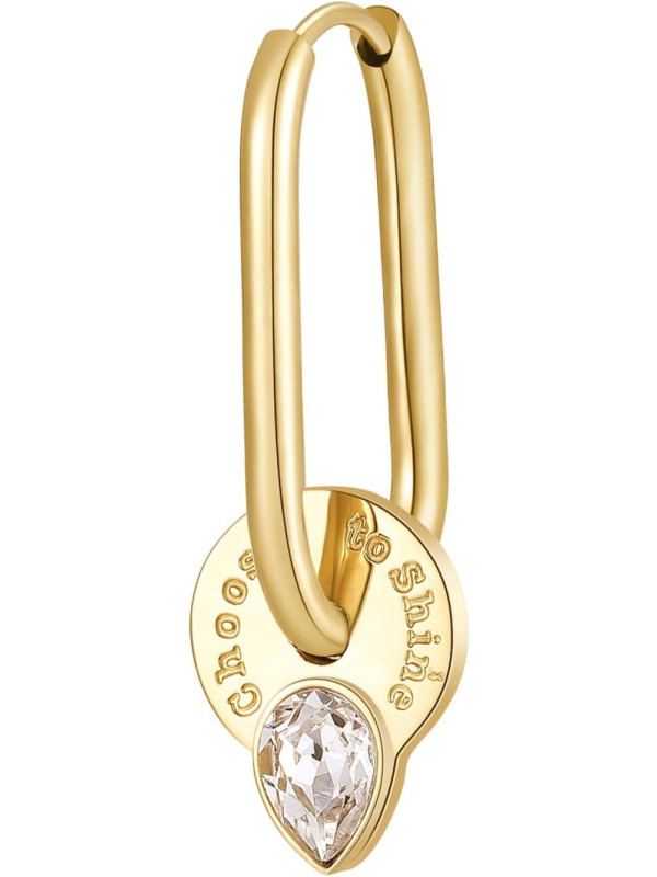 Mono Orecchino Donna Brosway Chakra BHKE114 in Acciaio PVd Oro Cristalli