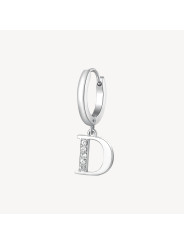 Mono Orecchini Donna Brosway Chakra BHKE060 in Acciaio Silver Lettera D