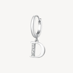 Mono Orecchini Donna Brosway Chakra BHKE060 in Acciaio Silver Lettera D