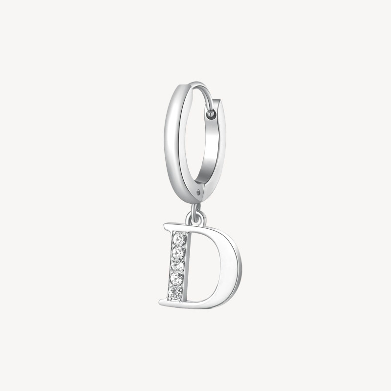 Mono Orecchini Donna Brosway Chakra BHKE060 in Acciaio Silver Lettera D Mono Orecchini Donna Brosway Chakra BHKE060 in Acciaio Silver Lettera D