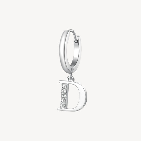 Mono Orecchini Donna Brosway Chakra BHKE060 in Acciaio Silver Lettera D