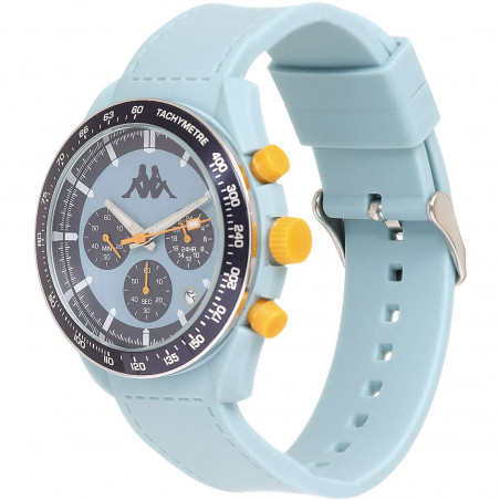 Orologio Cronografo Unisex Kappa KW-041 Cinturino in Silicone Azzurro Cassa 45mm