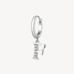 Mono Orecchini Donna Brosway Chakra BHKE062 in Acciaio Silver Lettera F