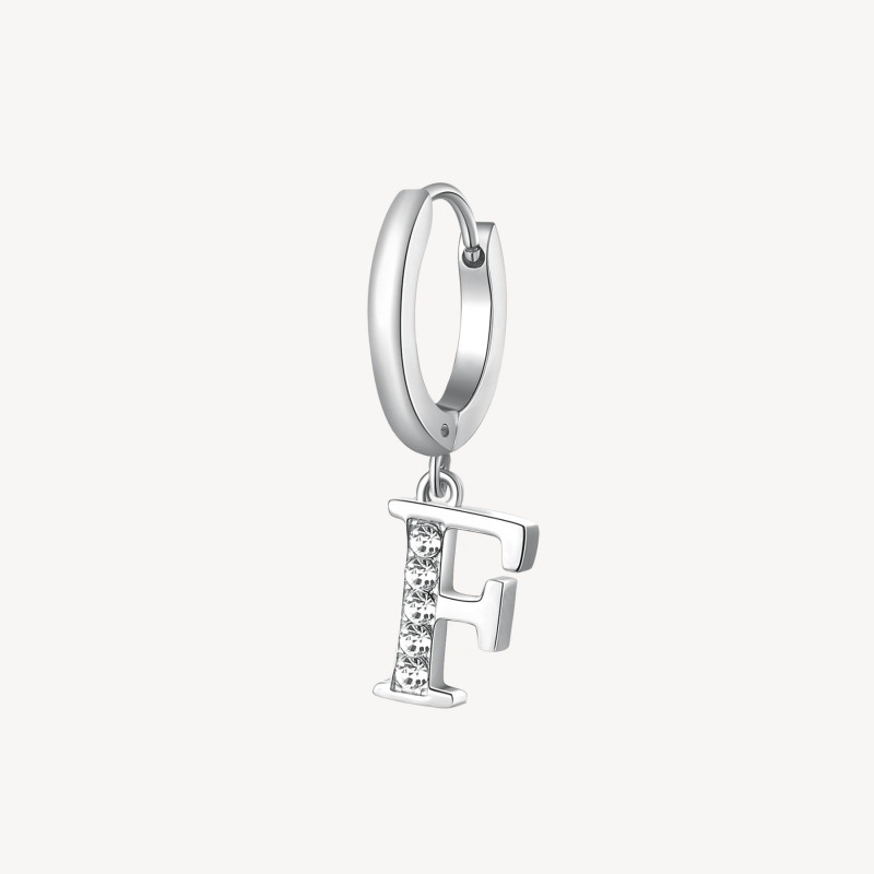 Mono Orecchini Donna Brosway Chakra BHKE062 in Acciaio Silver Lettera F Mono Orecchini Donna Brosway Chakra BHKE062 in Acciaio Silver Lettera F