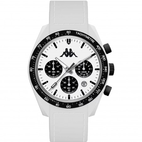 Orologio Cronografo Unisex Kappa KW-035 Cinturino in Silicone Bianco Cassa 45mm