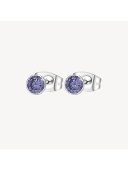 Orecchini Donna Brosway Chakra BHKE055 in Acciaio Silver Cristalli Viola