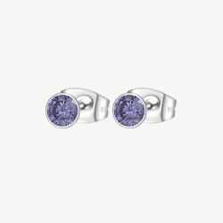 Orecchini Donna Brosway Chakra BHKE055 in Acciaio Silver Cristalli Viola