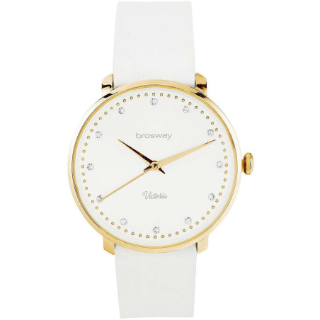 Orologio Solo Tempo Donna Brosway WVI30 Victoria Pvd Oro Cinturino in Silicone Bianco