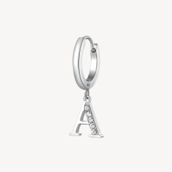 Mono Orecchini Donna Brosway Chakra BHKE057 in Acciaio Silver Lettera A