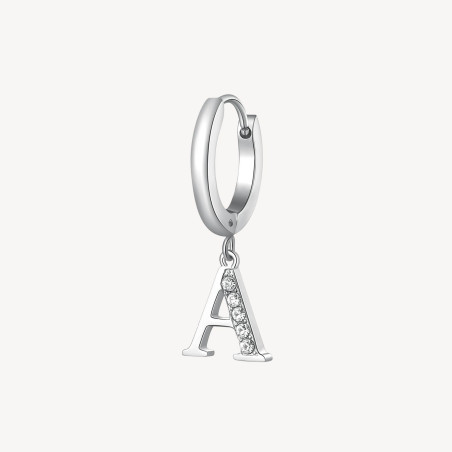 Mono Orecchini Donna Brosway Chakra BHKE057 in Acciaio Silver Lettera A
