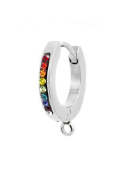 Mono Orecchino Marlù Donna 2OR0055-RGB in Acciaio Silver Cristalli Arcobaleno