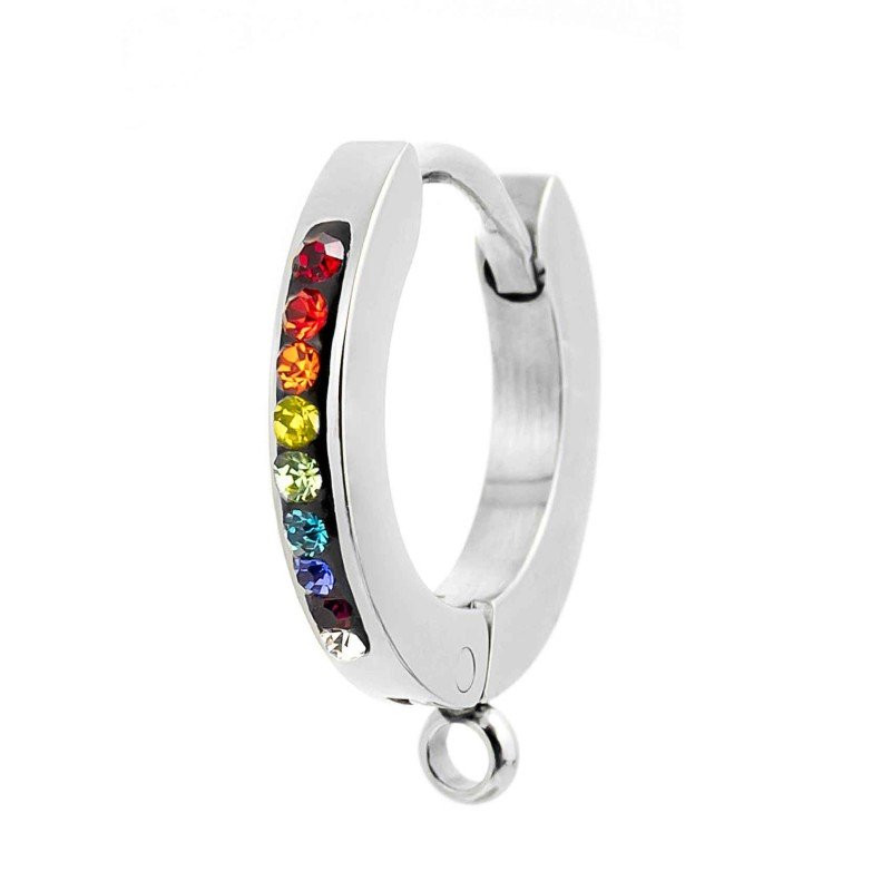 Mono Orecchino Marlù Donna 2OR0055-RGB in Acciaio Silver Cristalli Arcobaleno Mono Orecchino Marlù Donna 2OR0055-RGB in Acciaio Silver Cristalli Arcobaleno