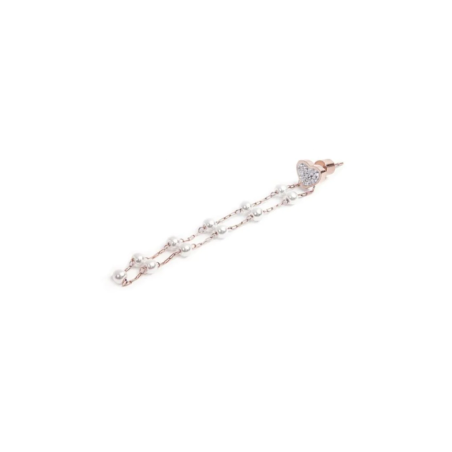 Orecchini Donna Marlù 15OR015R-W in Acciaio Pvd Oro Rosa e Perle Bianche