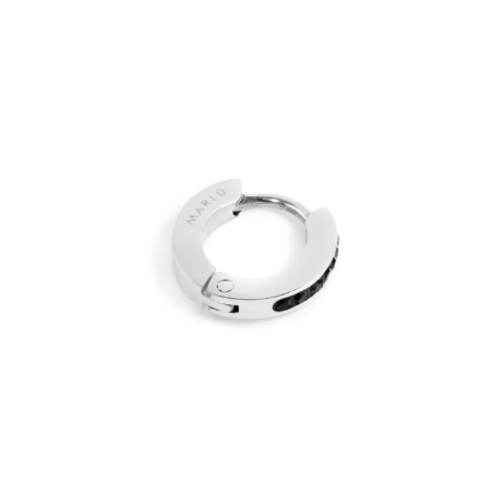 Mono Orecchino Donna Marlù 2OR0058-N in Acciaio Silver e Cristalli Neri