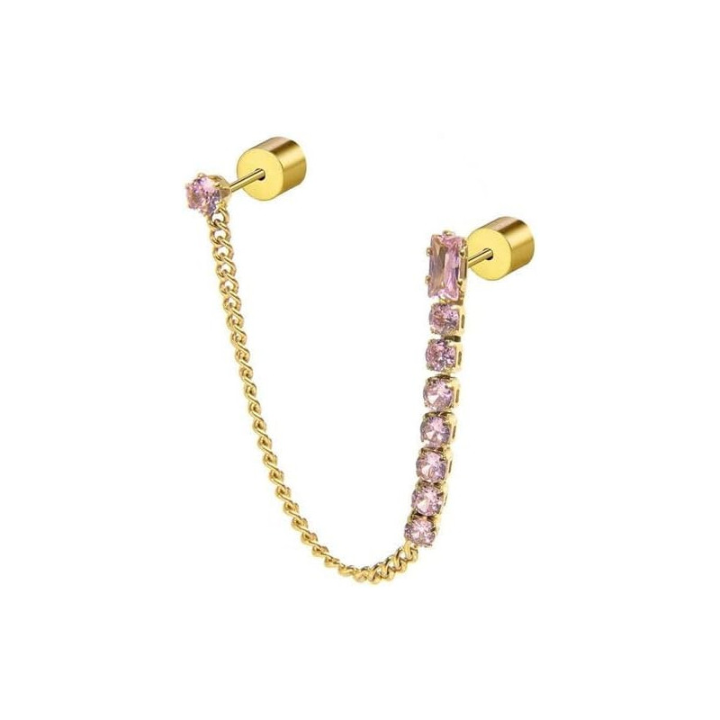 Monorecchino Donna Marlù 31OR0003G-LF in Acciaio Pvd Oro Giallo Cristalli Viola Monorecchino Donna Marlù 31OR0003G-LF in Acciaio Pvd Oro Giallo Cristalli Viola