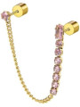 Monorecchino Donna Marlù 31OR0003G-LF in Acciaio Pvd Oro Giallo Cristalli Viola