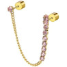 Monorecchino Donna Marlù 31OR0003G-LF in Acciaio Pvd Oro Giallo Cristalli Viola
