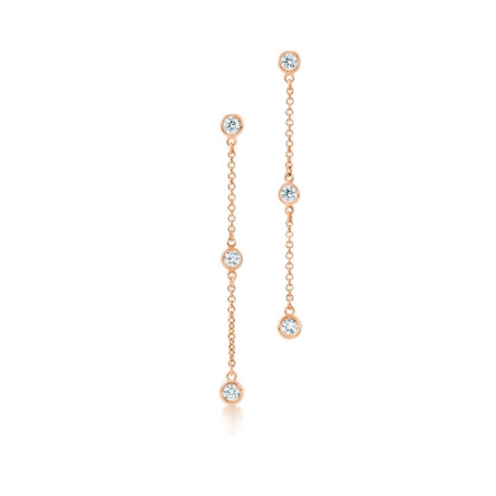 Orecchini Donna Liujo LJ2474 in Acciaio 316l Pvd Oro Rosa Pendenti con Cristalli Bianchi
