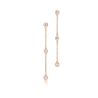 Orecchini Donna Liujo LJ2474 in Acciaio 316l Pvd Oro Rosa Pendenti con Cristalli Bianchi