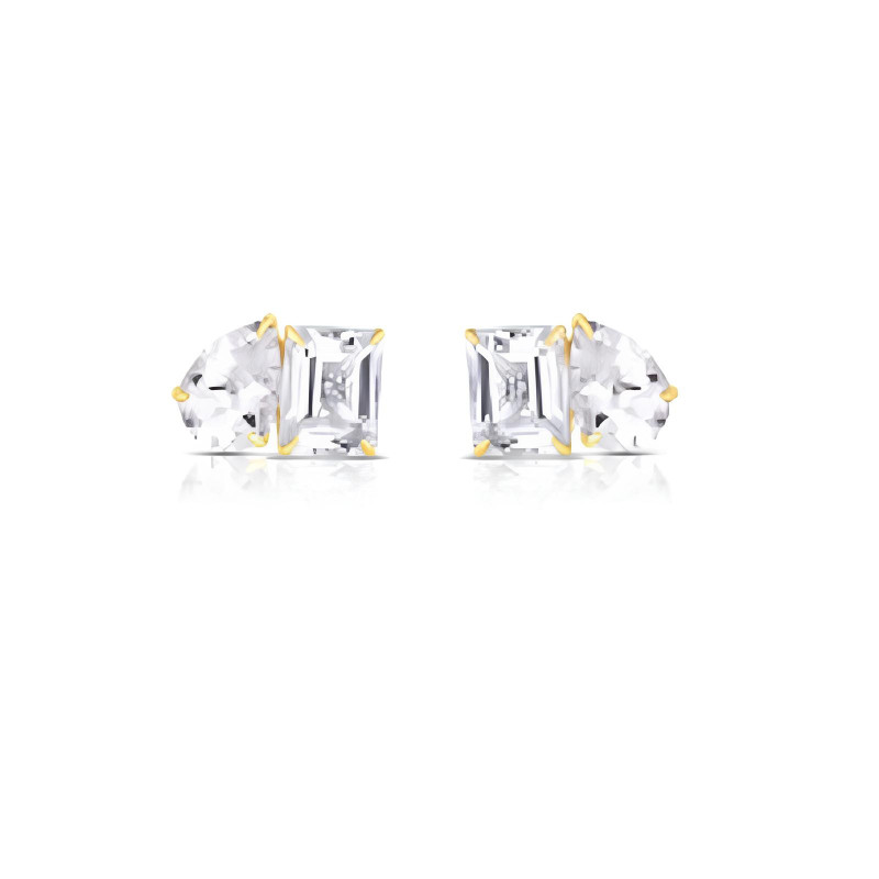 Orecchini Donna A Bottone Liujo LJ255 in Acciaio Pvd Oro e Cristallo Bianco Orecchini Donna A Bottone Liujo LJ255 in Acciaio Pvd Oro e Cristallo Bianco