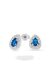 Orecchini Donna LiuJo a Goccia Essential LJ2278 in Acciaio Silver Zircone Blu