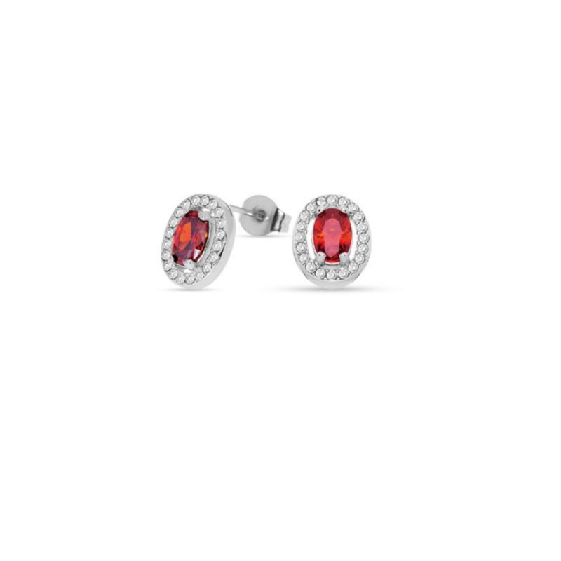 Laimons - Orecchini A Pressione Rotondi In Argento 925 Con Zirconi Bianchi, Diametro 6 Mm, Confezione Regalo