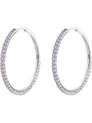 Orecchini Donna Brosway Desideri BEIE025 in Acciaio Silver e Cristalli Viola