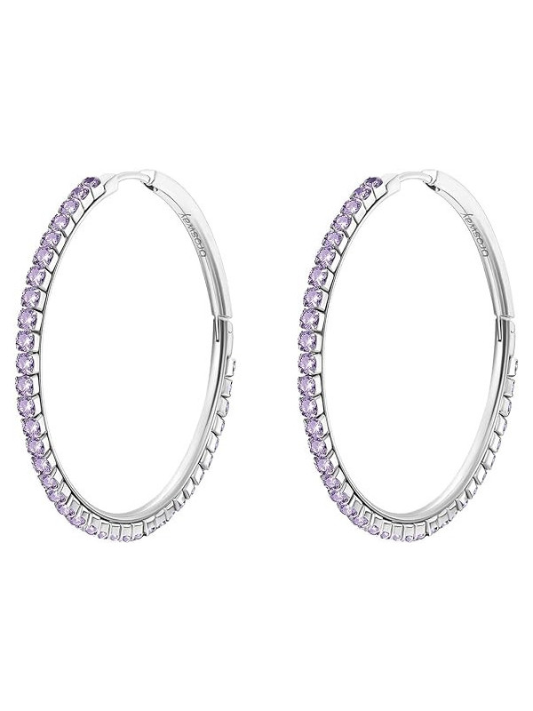 Orecchini Donna Brosway Desideri BEIE025 in Acciaio Silver e Cristalli Viola