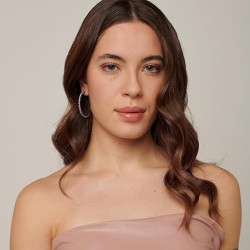 Orecchini Donna Brosway Desideri BEIE025 in Acciaio Silver e Cristalli Viola