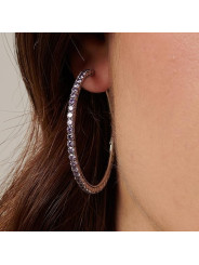 Orecchini Donna Brosway Desideri BEIE025 in Acciaio Silver e Cristalli Viola
