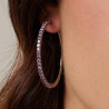 Orecchini Donna Brosway Desideri BEIE025 in Acciaio Silver e Cristalli Viola