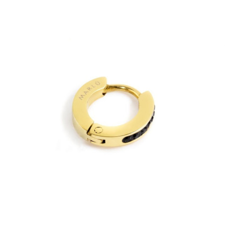 Mono Orecchino Marlù 2OR0058G-N in Acciaio PVd Oro Giallo CERCHIO 11MM