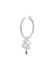 Mono Orecchino Donna Marlù Cerchio 33OR0028-V in Acciaio Silver e Serpente