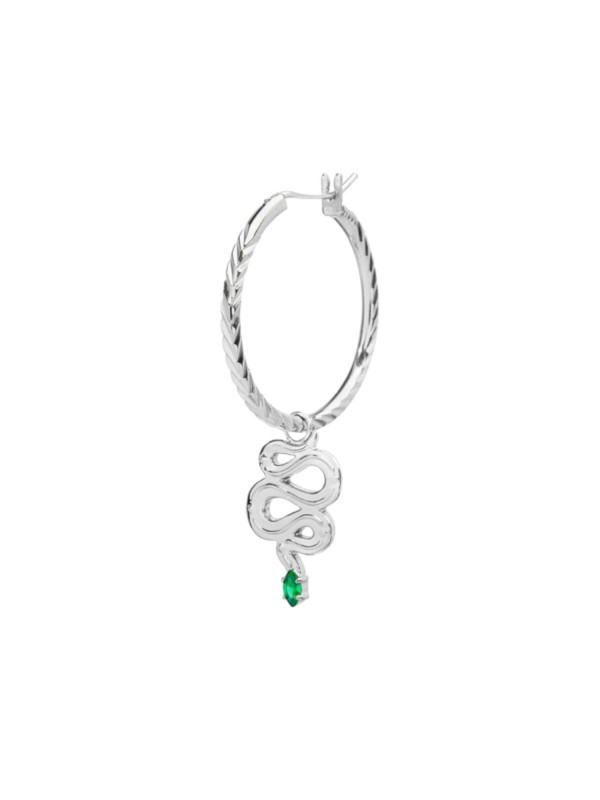 Mono Orecchino Donna Marlù Cerchio 33OR0028-V in Acciaio Silver e Serpente