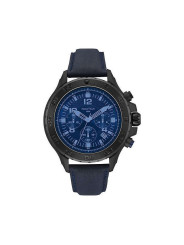 Men's NAUTICA NAI21008G Chrono Leather Blue Black