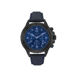 Men's NAUTICA NAI21008G Chrono Leather Blue Black