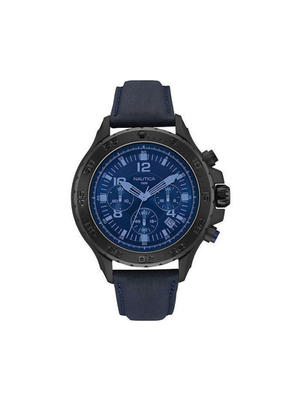 Orologio Uomo NAUTICA NAI21008G Chrono Pelle Blu Nero