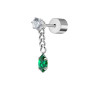 Mono Orecchino Donna Marlù 33OR0037-V in Acciaio Silver Pendente Zirocone Verde