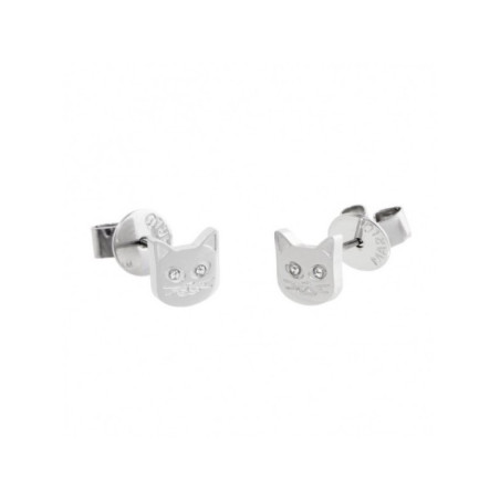 Orecchini Donna Marlù Lobo 18OR045 in Acciaio Silver Gatto