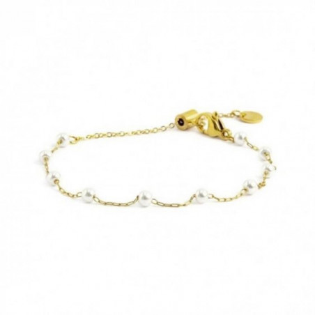 Bracciale Donna Marlù 2BR0071G-W in Acciaio 316L Colore Oro con Perle