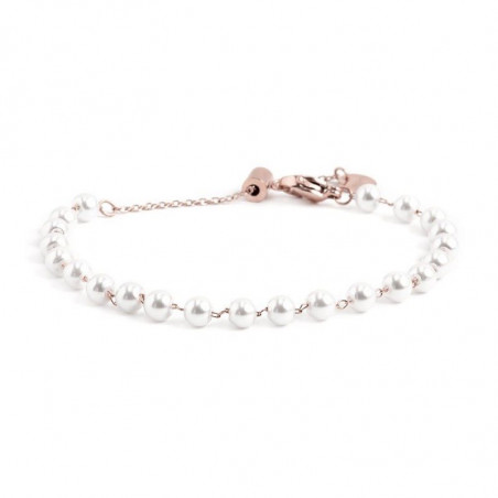 Bracciale Donna Marlù 2BR0090R-W in Acciaio 316L Colore Oro Rosa con Perle