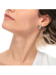 Orecchino semicerchio Marlù Vision donna acciaio con maglia marine 33OR0054